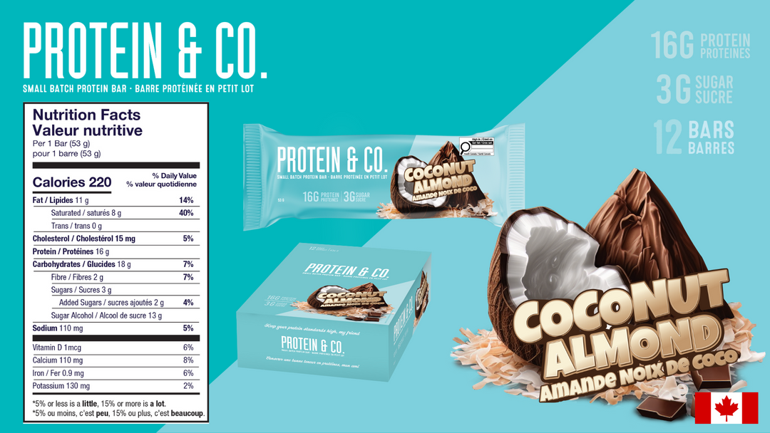 Protein & Co Nutrition Facts Label Coconut Almond